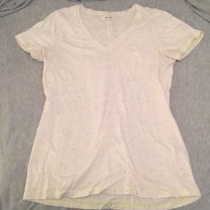 speckled beige top